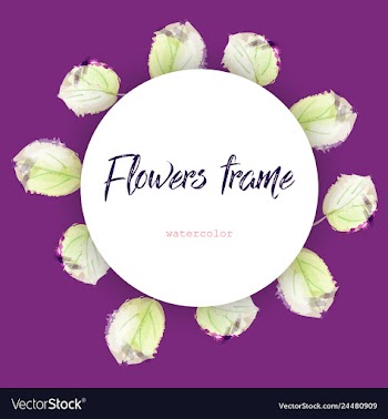 Flower wreath round frame of flowers and leaves vector image