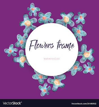 Flower wreath round frame of flowers and leaves vector image