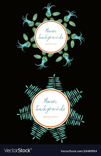 Flower wreath round frame of flowers and leaves vector image