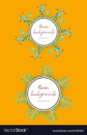 Flower wreath round frame of flowers and leaves vector image