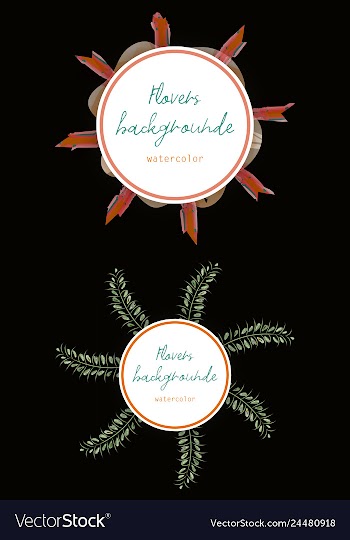 Flower wreath round frame of flowers and leaves vector image