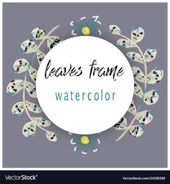 Flower wreath round frame of flowers and leaves vector image