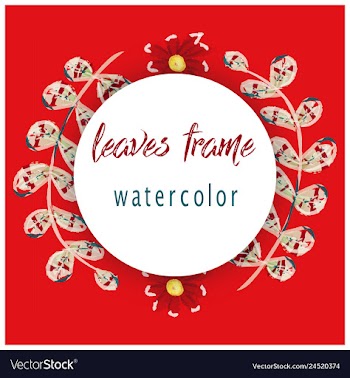 Flower wreath round frame of flowers and leaves vector image