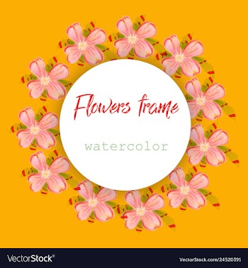 Flower wreath round frame of flowers and leaves vector image