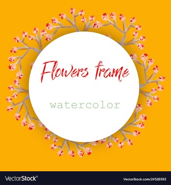 Flower wreath round frame of flowers and leaves vector image