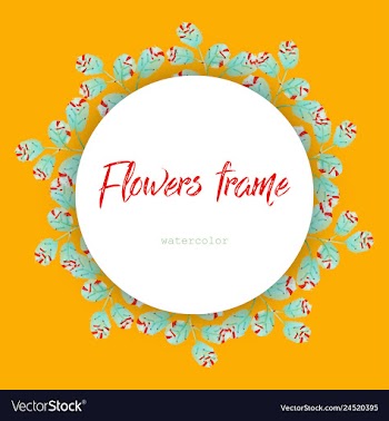 Flower wreath round frame of flowers and leaves vector image