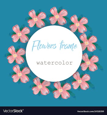 Flower wreath round frame of flowers and leaves vector image