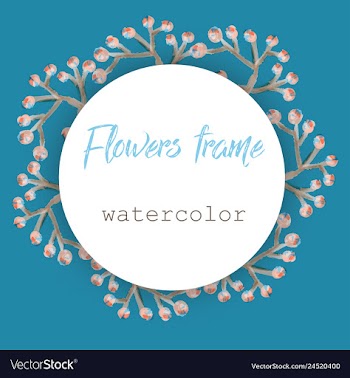 Flower wreath round frame of flowers and leaves vector image