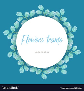 Flower wreath round frame of flowers and leaves vector image
