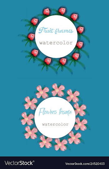 Flower wreath round frame of flowers and leaves vector image