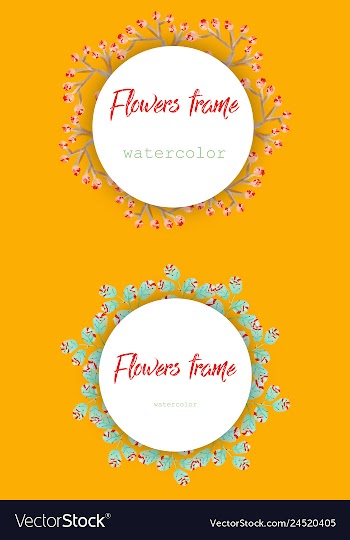 Flower wreath round frame of flowers and leaves vector image