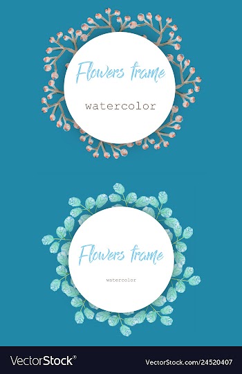 Flower wreath round frame of flowers and leaves vector image