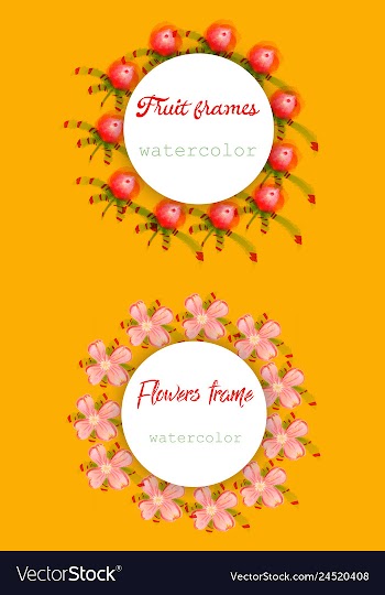 Flower wreath round frame of flowers and leaves vector image