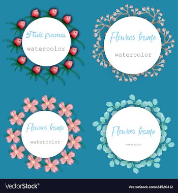 Flower wreath round frame of flowers and leaves vector image