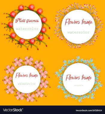 Flower wreath round frame of flowers and leaves vector image