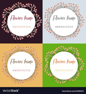 Flower wreath round frame of flowers and leaves vector image
