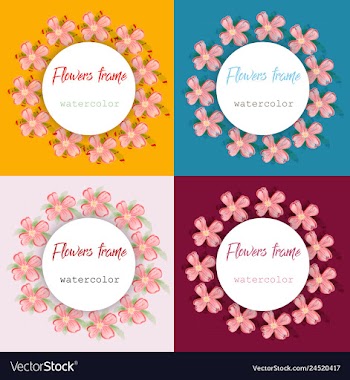Flower wreath round frame of flowers and leaves vector image