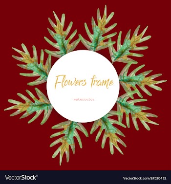Flower wreath round frame of flowers and leaves vector image