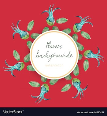 Flower wreath round frame of flowers and leaves vector image