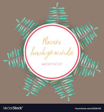 Flower wreath round frame of flowers and leaves vector image
