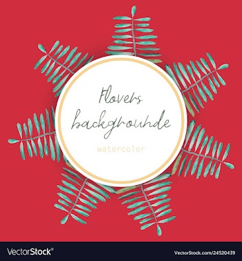 Flower wreath round frame of flowers and leaves vector image