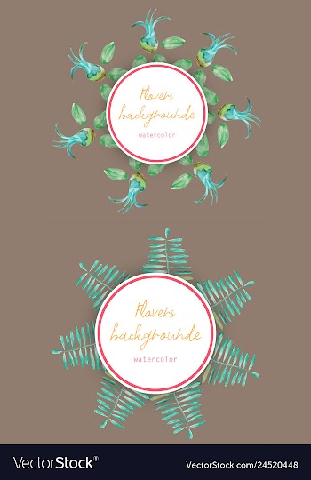 Flower wreath round frame of flowers and leaves vector image
