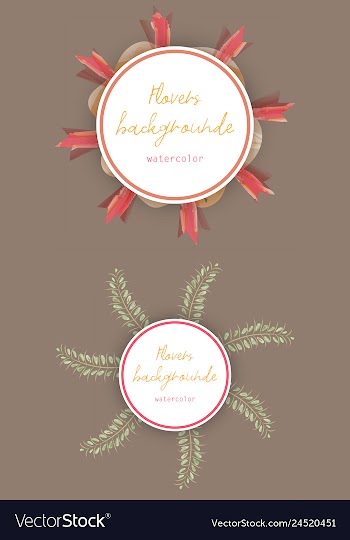 Flower wreath round frame of flowers and leaves vector image