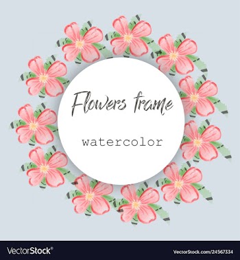 Flower wreath round frame of flowers and leaves vector image