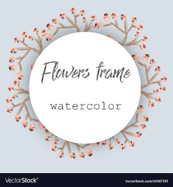 Flower wreath round frame of flowers and leaves vector image
