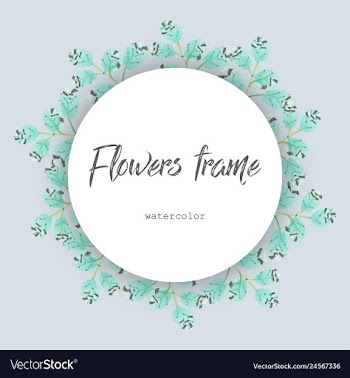 Flower wreath round frame of flowers and leaves vector image