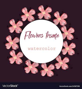 Flower wreath round frame of flowers and leaves vector image