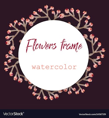 Flower wreath round frame of flowers and leaves vector image