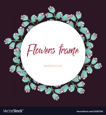 Flower wreath round frame of flowers and leaves vector image