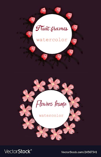 Flower wreath round frame of flowers and leaves vector image
