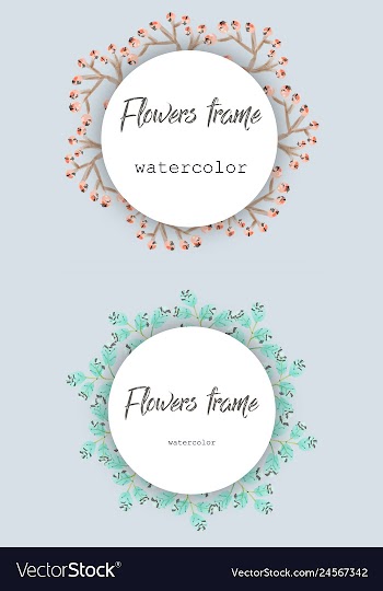 Flower wreath round frame of flowers and leaves vector image