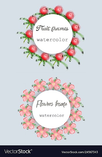 Flower wreath round frame of flowers and leaves vector image
