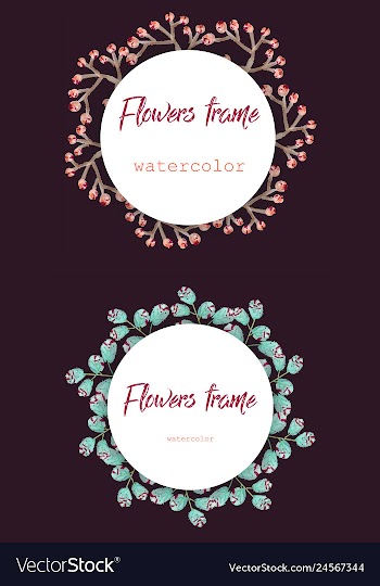 Flower wreath round frame of flowers and leaves vector image