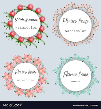 Flower wreath round frame of flowers and leaves vector image