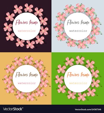 Flower wreath round frame of flowers and leaves vector image