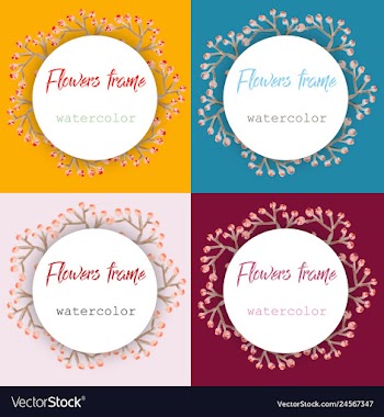 Flower wreath round frame of flowers and leaves vector image