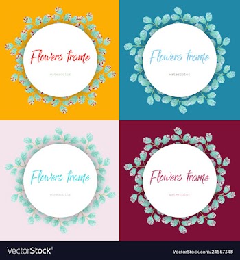 Flower wreath round frame of flowers and leaves vector image