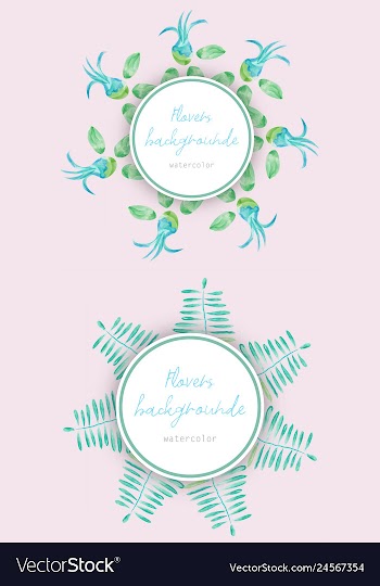 Flower wreath round frame of flowers and leaves vector image