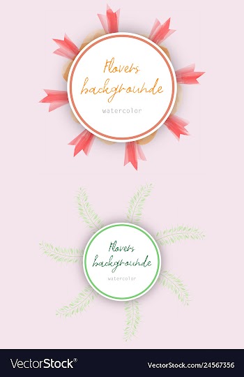 Flower wreath round frame of flowers and leaves vector image