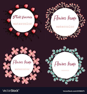 Flower wreath round frame of flowers and leaves vector image