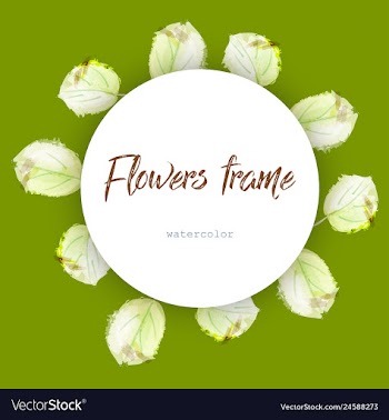 Flower wreath round frame of flowers and leaves vector image