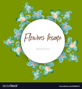 Flower wreath round frame of flowers and leaves vector image