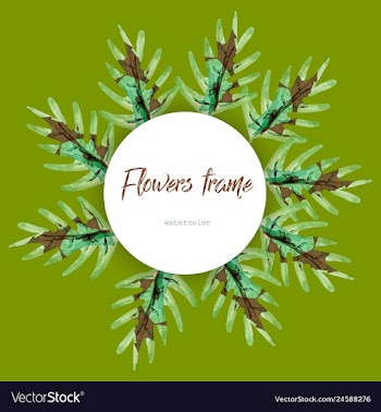 Flower wreath round frame of flowers and leaves vector image