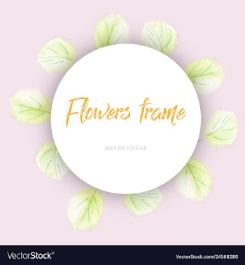 Flower wreath round frame of flowers and leaves vector image