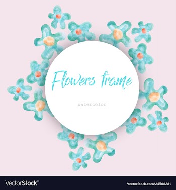 Flower wreath round frame of flowers and leaves vector image