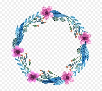 Flower Wreath Watercolor painting Euclidean vector Pattern - Blue orchid garland 